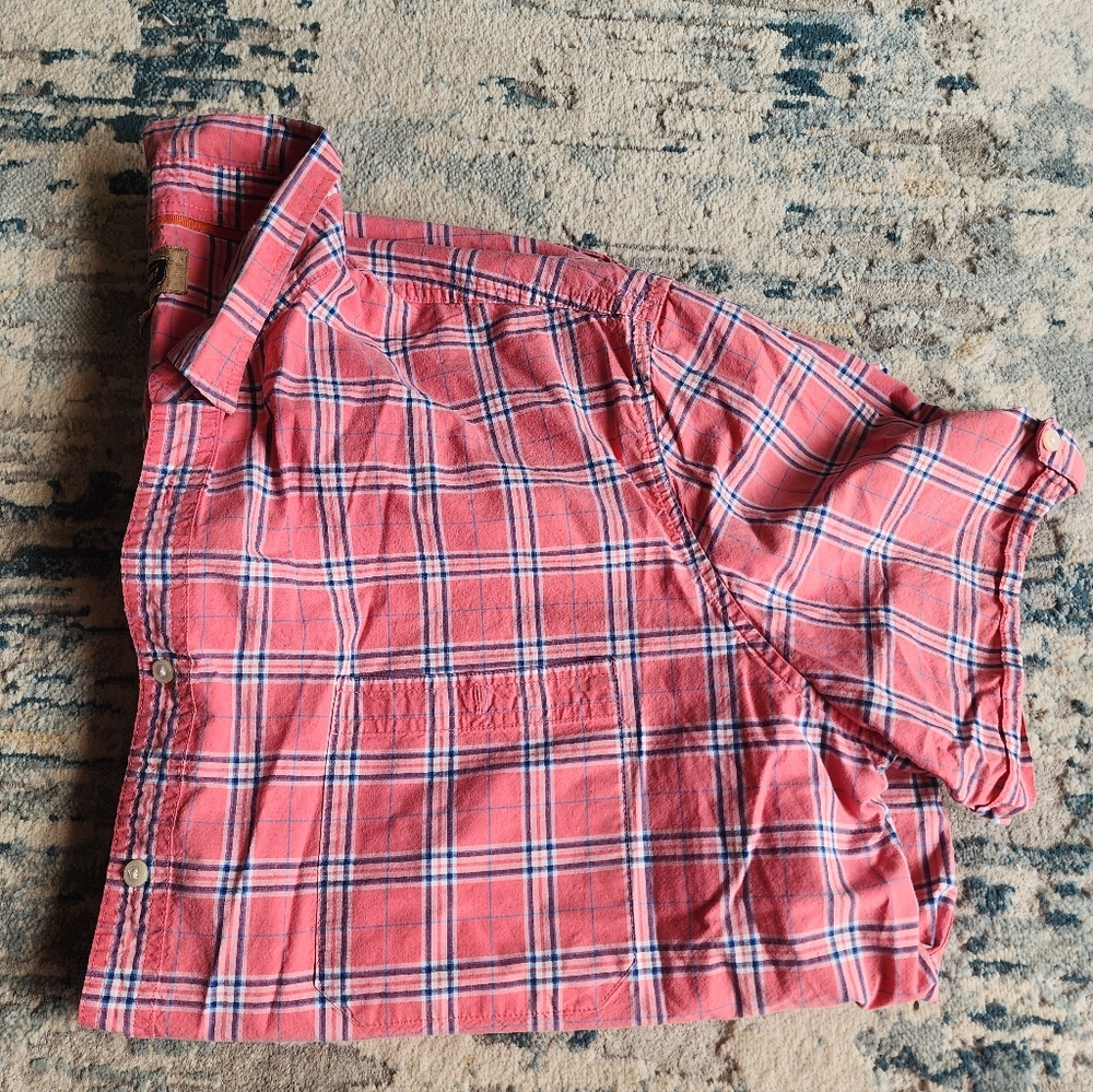 Mens Plaid Short Sleeve Button Up Shirt 3X - Picture 3 of 4